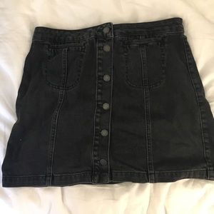 Black Denim Mini Skirt
